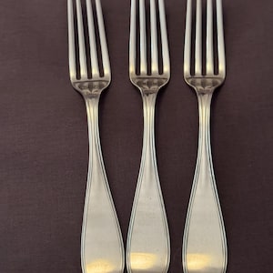 Antique Coin Silver Forks: N. Harding & Co., Fiddleback Pattern, Monogrammed, Set of 3