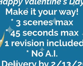 Aangepaste geanimeerde video voor de mooiste dag: gepersonaliseerd cadeau (digitale levering) - Valentijnsdag, verjaardag, jubileum, feestdag