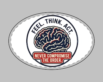 Feel Think Act brain graphic Handwoven Bag | Never Compromise the Order, Straw Tote