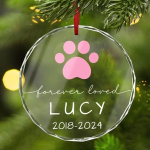 Dog Memory Christmas Ornament, Personalized Memorial Dog Ornament, Custom Dog Ornament, Dog Loss Keepsake, Forever Loved