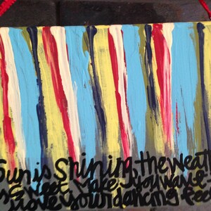Hand Painted Canvas Sign - 9x12 - Bob Marley - Sun is Shining