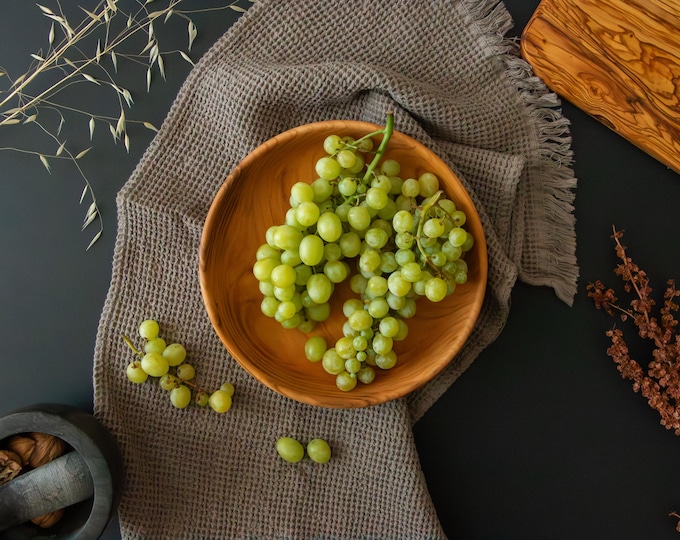 Handmade Cherrywood Salad Bowl – Medium Wooden Serving Bowl for Salads, Pasta, Fruit & Home Decor