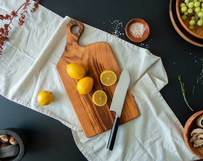 Handmade Cherrywood & Walnut Charcuterie Board: Rustic Kitchen Serving Platter