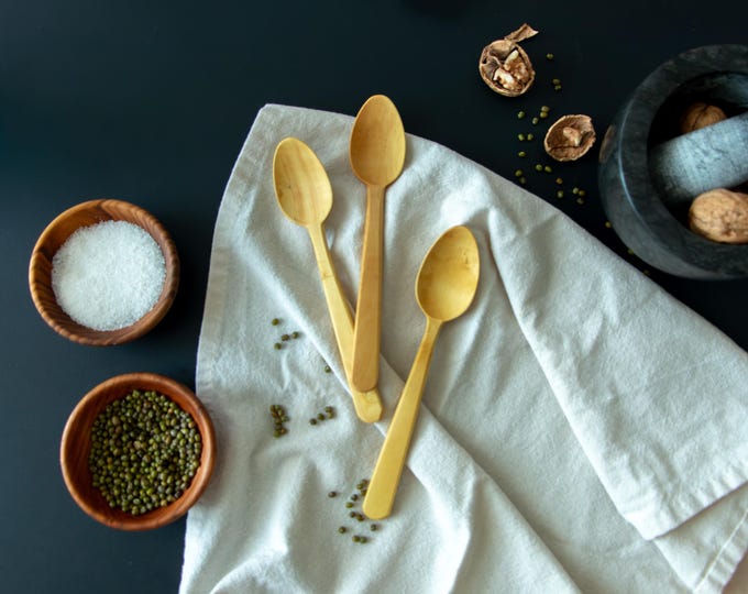 Hand-Carved Boxwood Utensil Set – Wooden Fork, Spoon & Knife – Turkish Artisan Cutlery – Natural Eco-Friendly Flatware