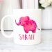 Yuki Zhou reviewed Elephant mug, elephant monogram, name mug, elephant gift, gift for elephant lover, elephant decor, elephant coffee mug, watercolor elephant