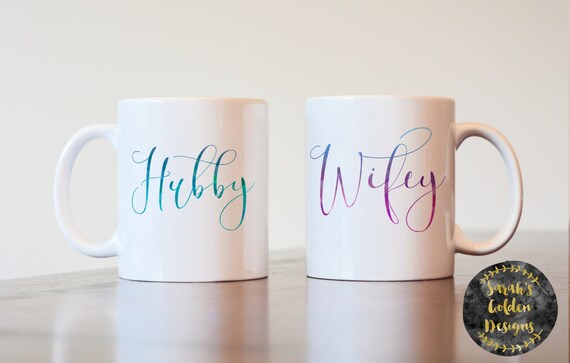 hubby wifey coffee mugs