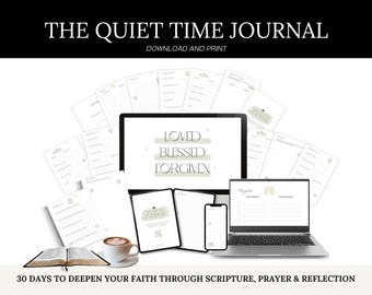 Christian Prayer Journal | 30-Day Faith Journal | Quiet Time Devotional | Scripture Study | Bible Journal for Women | Gift for Her