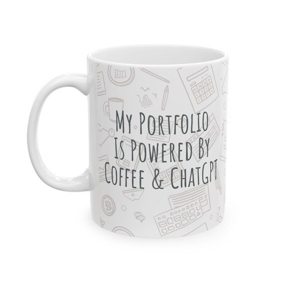 Funny Finance Coffee Mug, Powered by Coffee and ChatGPT, Accountant Office  Humor Cup, Finance Mug, Finance Desk Gift, Gift for Colleague