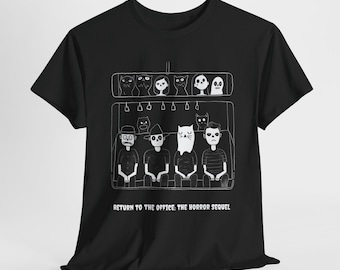 Lustiges Halloween Arbeit T-Shirt, Rückkehr zu Büro Horror Sequel T-Shirt, Gruseliges Büro Humor Grafik Shirt, Mitarbeiter Kostüm Geschenkidee