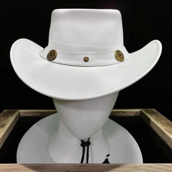 White Western Cowboy Hat with Decorative Band M&F Western Alamo Decorative Band with Pin Bangora Straw  main image 2