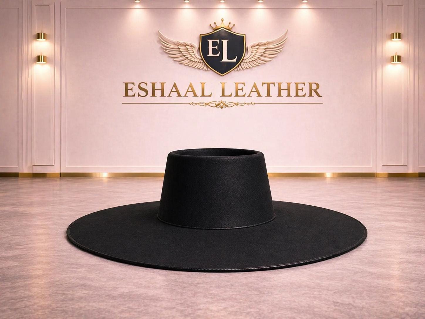 NWT Boho Gypsy Vibes Black Wide Flat Brimmed Fedora Ranchers Hat With Black Belt Desert Wide Brim Hat - Eye Rancher Hat - Flowers Boho Hat  main image 2