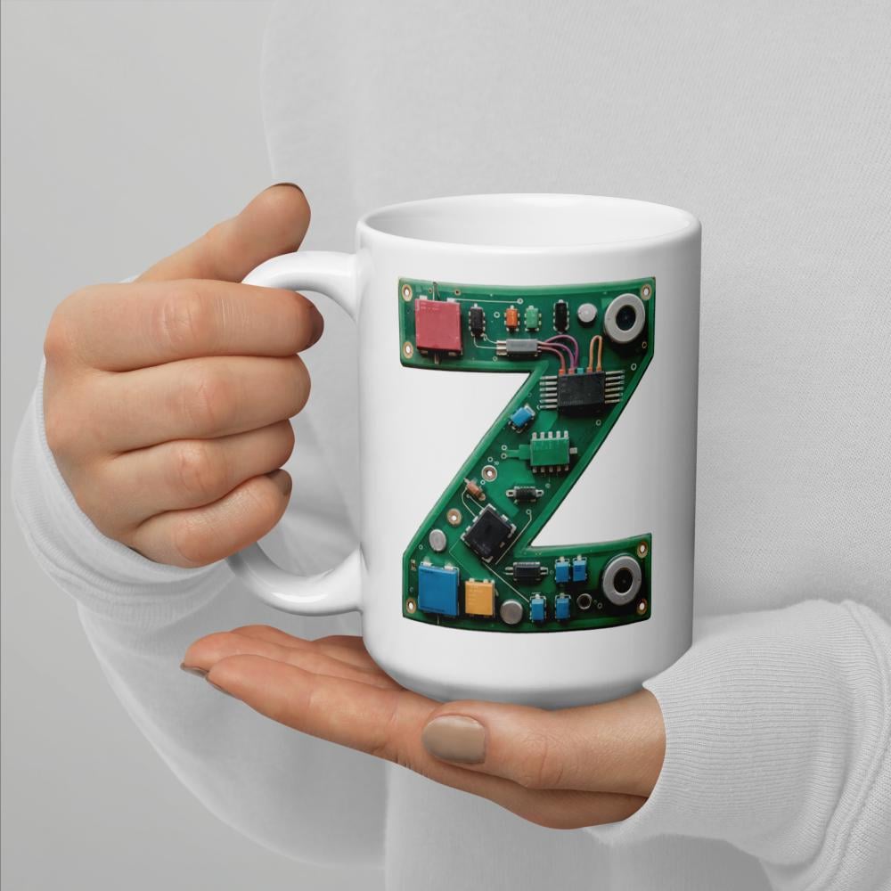 PCB文字Zマグカップ – エンジニア、電子機器愛好家、メーカーへの回路