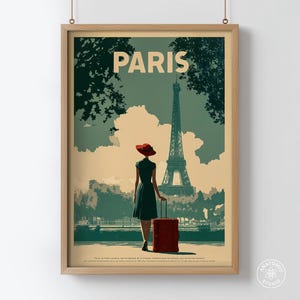 Paris Eiffel Tower Wall Art – Minimalist City Print | Cinematic Poster image 2