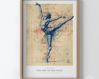 Ballet Blueprint Poster – Minimal Geometric Wall Art