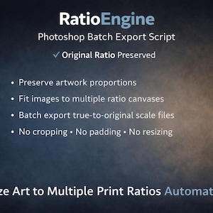 Batch Export Photoshop script – Resize Art to 5 Print Sizes Automatically