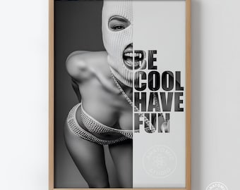 Black and White Fashion Poster – Modern Graphic Wall Art