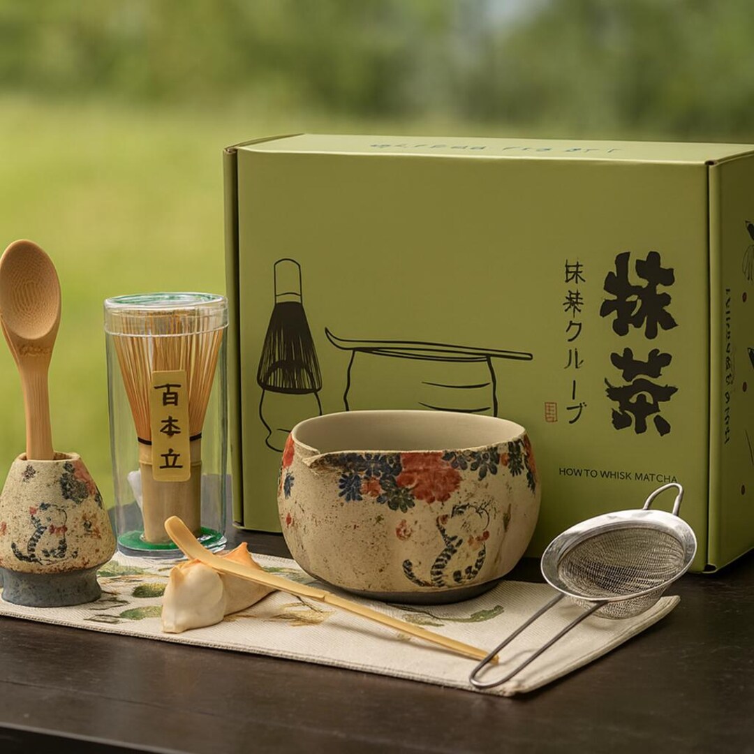 Zen Tea Ritual Set Matcha Tea Set Handmade – Japanese 8pcs Kit With Ceramic Bowl, Bamboo ...