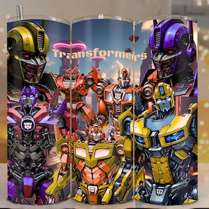 Transformers Tumbler Wrap: Robot Mech 20oz Skinny Tumbler Sublimation Design (Digital Download)