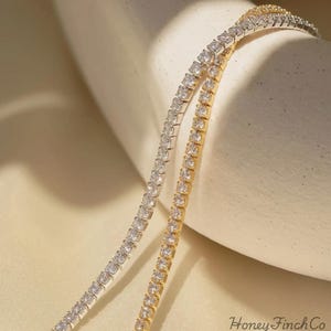 Stainless Steel Zirconia Tennis Bracelet for Women | Bridal Jewellery | Elegant Sparkling Gift