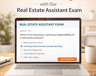 Esame e certificato per assistente immobiliare - Credenziale professionale scaricabile immediatamente / file Word Doc e PDF