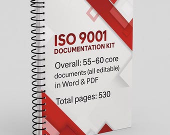 Kit di documentazione ISO 9001 QMS – Modelli modificabili, moduli di conformità (eBook)