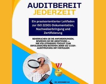 Guida alla documentazione ISO 22301 – Processo completo di audit e certificazione / PDF e Word DOC