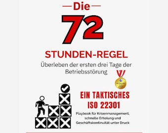 Die 72-Stunden-Regel, ISO 22301 Krisenmanagement Playbook Leitfaden Praxis, Ebook PDF DOC, Sofortiger Download