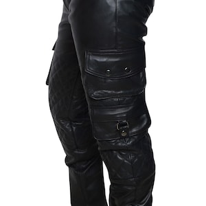 Men&#39;s Genuine Sheep Skin Leather Pants - Black Pants - Custom Leather Jeans - Handmade Real Leather Pants