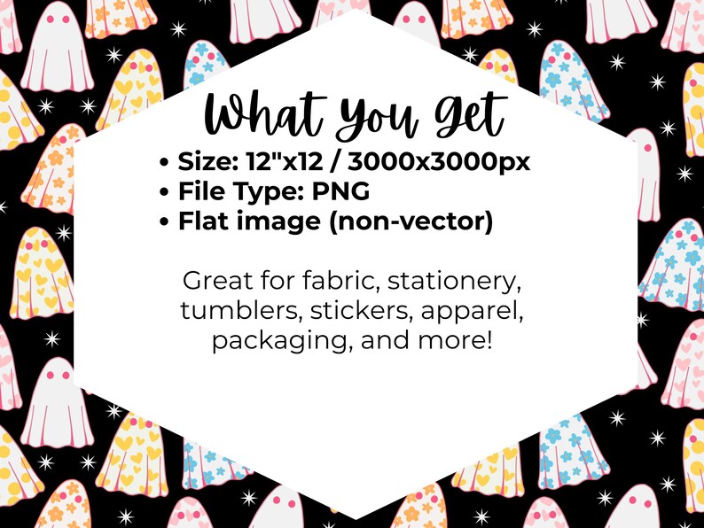 Cute Ghosts Halloween Seamless Pattern | Kawaii Sheet Ghost Digital ...
