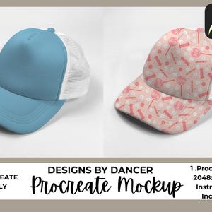Hat Procreate Mockup – Seamless Pattern Design Template for Digital Surface Artists