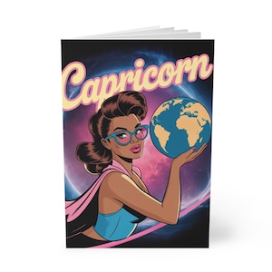 Earth Sign Capricorn Softcover Notebook, Zodiac Journal, Astrology Gift, Planner, A5 Notebook for Daily Writing lined book, notepads