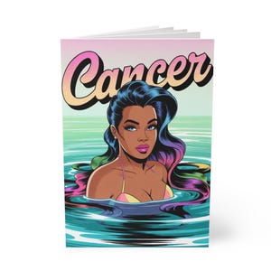 Caderno de capa mole do signo de Câncer: Diário de Astrologia, páginas pautadas A5