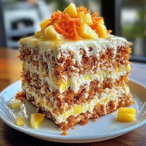 Pastel hawaiano de zanahoria y piña / Plantilla digital para cocina / PDF instantáneo