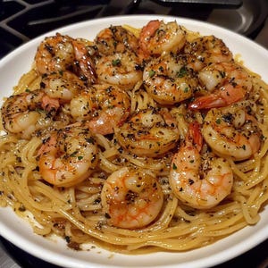 Printable Garlic Shrimp Pasta | Kitchen Card PDF | Digital Download