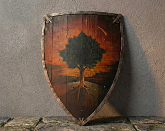 Conjunto artesanal de escudo Ser Duncan e capacete de cavaleiro medieval – Decoração de parede com heráldica escocesa