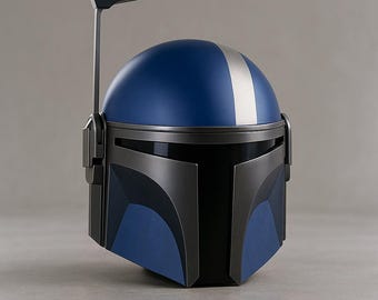 Blue Mandalorian Helmet | Star Wars Cosplay Armor Prop