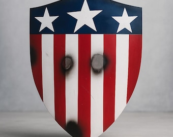 キャプテン・アメリカのシールド小道具｜バトルダメージコスプレレプリカ｜スーパーヒーローコレクター向けディスプレイ