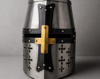 Handmade Steel Crusader Helm | Medieval Knight Armor Replica