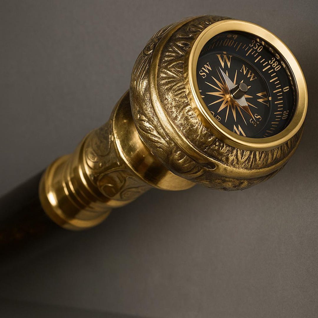 Gold Compass Handle Walking Cane – Luxury Gentleman's Cane, 38 Inch - Etsy