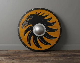 Handcrafted Viking Raven Shield | Norse Decor, LARP Cosplay