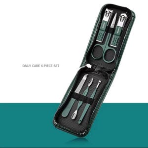 6-Piece Nail Care & Manicure Set – Portable Travel Grooming Kit for Fingernails and Toenails