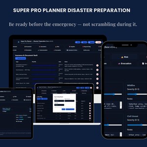 Super Pro Planner Disaster Preparation | Emergency Readiness OS | Bug Out Bag | Stay or Go Engine | Risk Assessment | No Subscription