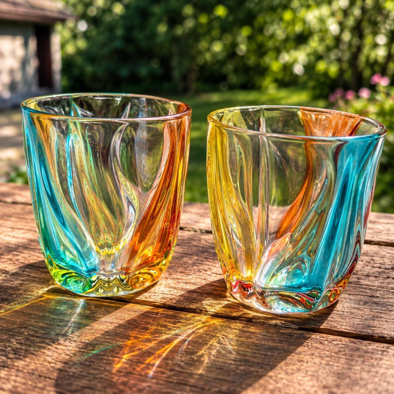 Murano style drinking glasses