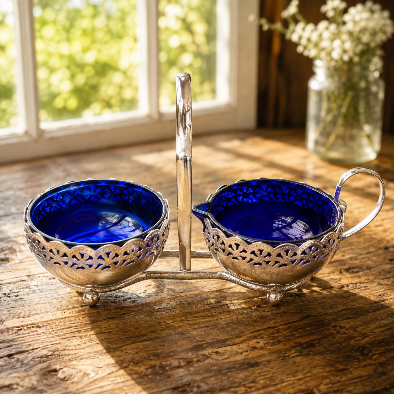 Blue Milk and Sugar Set - Etsy Canada