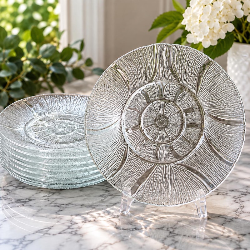 Plotet Glass Set Large Glass Plates - Etsy UK
