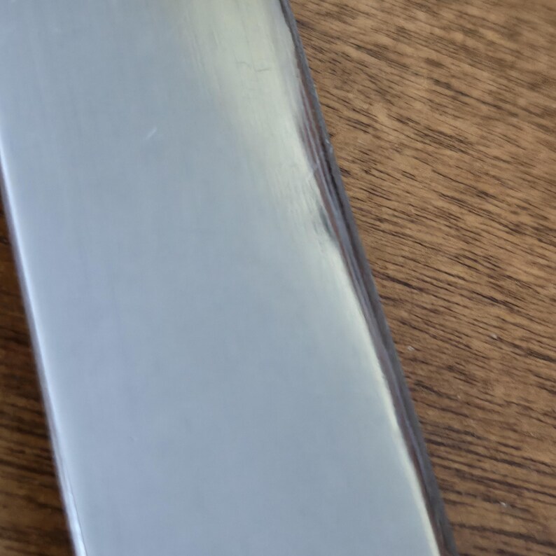 Vintage Sheffield Carving Set Knife and Sharpening Steel Stag Style Handles Crown Sheffield Stainless English Kitchen Decor image 9