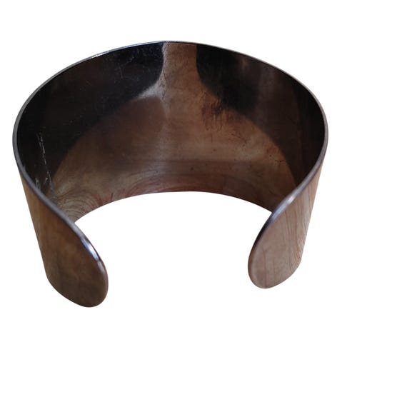 Black Rhinestone Statement Cuff Bracelet – Wide G… - image 5