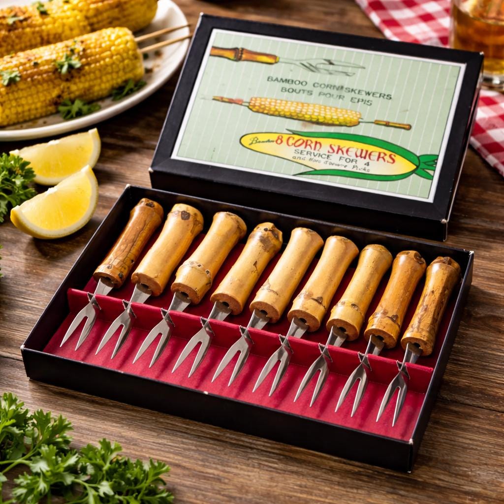 20 Supporti Per Mais In Acciaio Inox 8,7 Cm Con Manico In Silicone - Forchette Per Spiedini BBQ E Pannocchie | Ideali Per Griglia, Picnic E Feste - 5