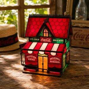 Coca Cola Stained Glass Lamp - Etsy