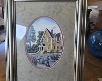 Vintage 1999 Framed Cottage Print My Little Angels Catherine Karnes Munn Country Decor Children Wall Art Rustic Home Gift